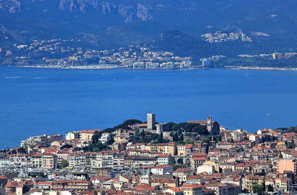 Views over Cannes from a property in the hills. Town and see view