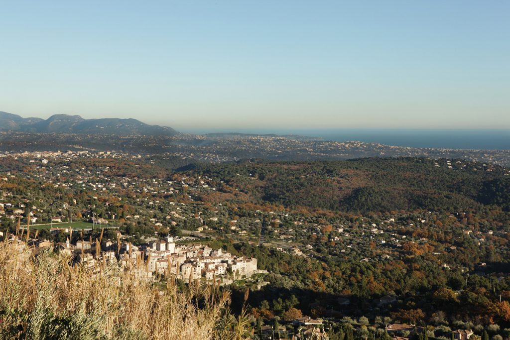 Views over the hills, village and sea